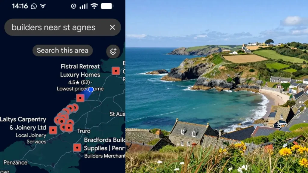 Map search in St Agnes Cornwall